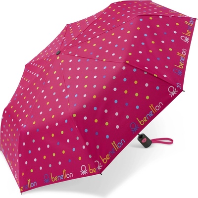 Benetton deštník Skládací automatický Signature Dot Virtual Pink Mini