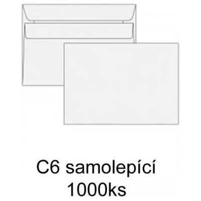 Obálka C6 bílá KRPA samolepící - 1000 ks