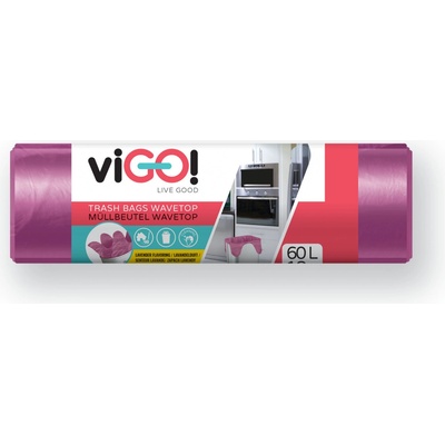 Vigo pytle s uchy HDPE 60l 10 µm růžové vůně jahoda 18ks