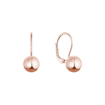 Pavona Pozlacené stříbrné náušnice lesklá kulička 61136 rose gold