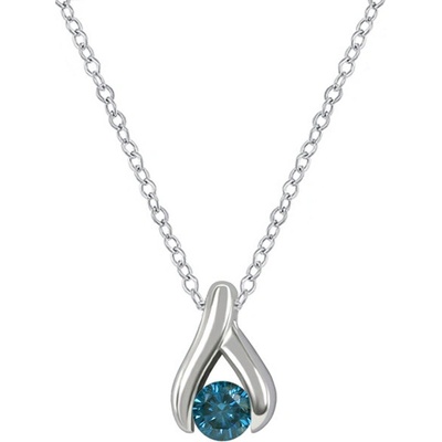 Eppi Minimalistický prívesok s modrým diamantom Tressa P48615