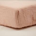 Little band Муселинов чаршаф с ластик Little Band - 60x120 cm, 2 броя, бял/розов (LTB413533) - baby