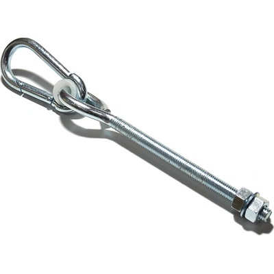 Hák houpačkový kyvný s karabinou-závit, nerez A2, M12x280mm
