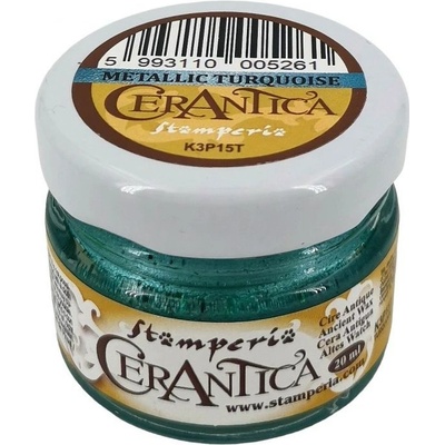 Stamperia Patina Cerantica metalická tyrkysová 20ml – Zboží Dáma