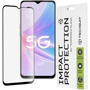 Techsuit Oppo A58 5G / A78 5G - 111D пълно покритие / пълно залепено стъкло - черен