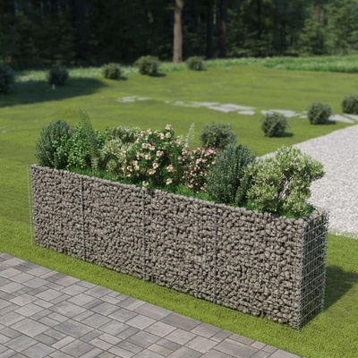 VidaXL Gabionový vyvýšený záhon pozinkovaná ocel 360 x 50 x 100 cm