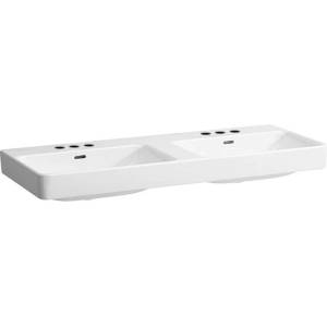 Laufen Pro S - Двойна мивка, 120x47 см, с 6 отвора за смесители, с LCC, бяла H8149664001081 (H8149664001081)