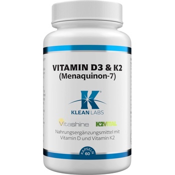 KLEAN LABS Витамин d3 и k2 Менахинон 7 - 60 капсули