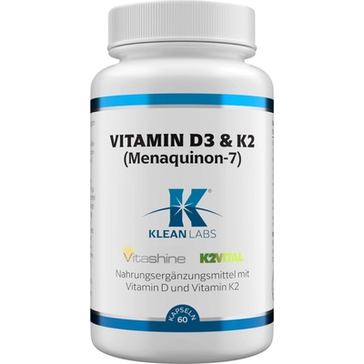 KLEAN LABS Витамин d3 и k2 Менахинон 7 - 60 капсули