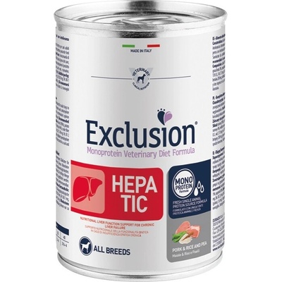 Exclusion Monoprotein Vet Diet Hepatic All Breeds vepřové rýže a hrášek 400 g