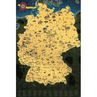 Stírací mapa Německa Deluxe