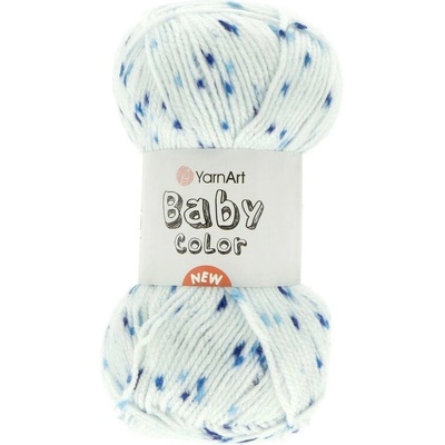 YarnArt Baby Color 210 světle modrá s modrými tečkami