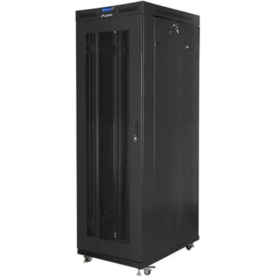 Lanberg Комуникационен шкаф Lanberg FF01-8042-23BL, 19", 42U, 212.8 x 100 x 80 cm, товароносимост до 1200кг, черен (FF01-8042-23BL)