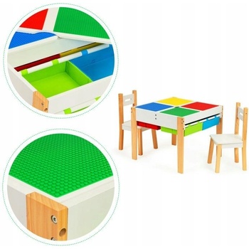 EcoToys sada dětského stolku s židlemi barevná