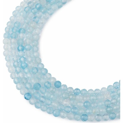 Koráliky z minerálu Akvamarín AAA 3mm brúsené - 18 cm