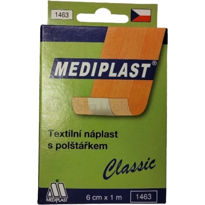 Mediplast Náplasť na rany s vankúšikom 6 cm x 1 m