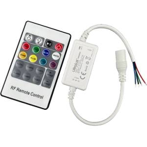 ULTRALUX КОНТРОЛЕР ЗА rgb led ОСВЕТЛЕНИЕ ultralux МИНИ 72w/144w 6a 12v/24v dc (mnrgbrf6a)