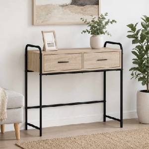 vidaXL Конзолна маса Дъб сонома 90 x 33 x 80, 5 см Инженерна дървесина (8013975)