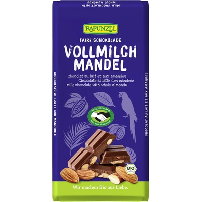Rapunzel Mléčná čokoláda s celými mandlemi 200 g