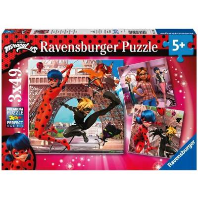 RAVENSBURGER Kouzelná Beruška a Černý Kocour 3x49 dílků