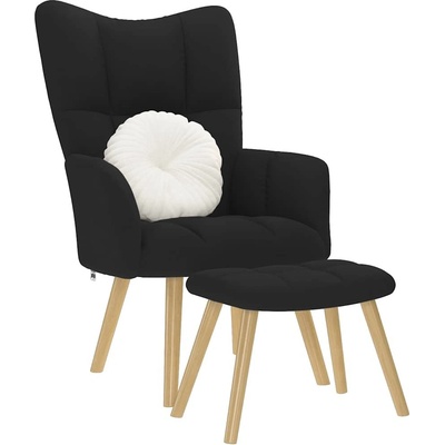 vidaXL 4016785 Relaxační s podnožkou textil Černá