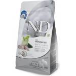Farmina N&D DOG GRAIN FREE Spirulina White Dog Sea Bass & Fennel Adult MEDIUM MAXI - монопротеинова суха храна без зърнени култури за кучета с бяла козина от средни и едри породи над 1 година, с лаврак, спиру