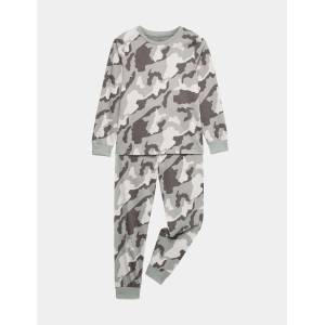 Marks & Spencer Шарена пижамна гарнитура от чист памук (1-16 години) Marks & Spencer сив Marks & Spencer | Siv | Момчешки | 7-8 години