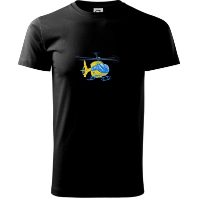 Vrtulník rescue klasické pánské triko černá