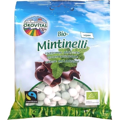 Ökovital Bio čokoládové dražé mätové 90 g