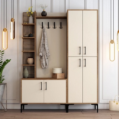 Hanah Home Předsíňová stěna Viyana ořechkrémová