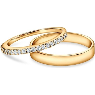Savicki Svadobné obrúčky Share Your Love žlté zlato laboratórne diamanty ploché 1 OBR SYL LAB Z