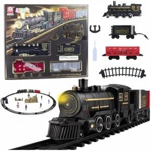 LEAN Toys Electric Train Set Train Locomotive Cars Tracks Lights Sounds