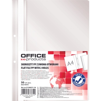 Image 1 of Office Products Папка Office Products с прозрачно лице с перф, бяла (25879-А-БЯЛ)