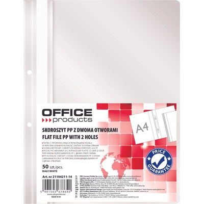 Office Products Папка Office Products с прозрачно лице с перф, бяла (25879-А-БЯЛ)