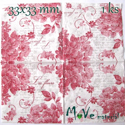 ubrousek na decoupage 33 x 33cm 1ks květy