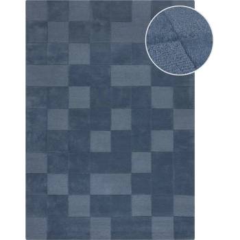 Flair Rugs Тъмносин ръчно изработен вълнен килим 120x170 cm Checkerboard - Flair Rugs (503119376082)