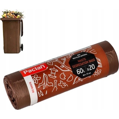 Paclan Pytle na BIO odpad 60 l 11 µm 20 ks hnědé