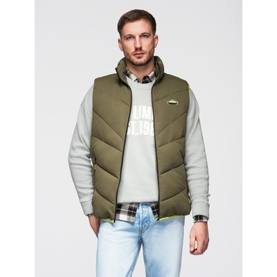 Ombre Clothing Мъжка ватирана жилетка с неонови акценти Ombre Clothing Ombre Clothing | Zelen | МЪЖЕ | S/M