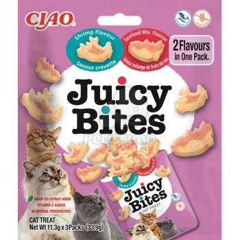 INABA Cat Juicy Bites - скариди и морски храни 3 x 11, 3 г