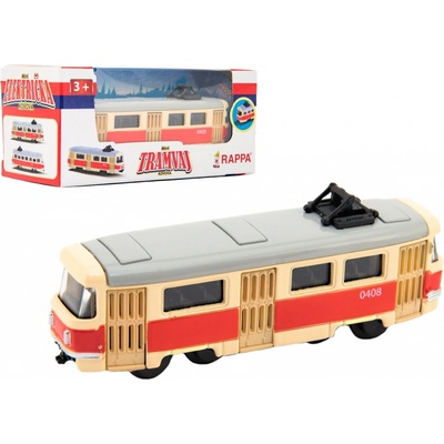 Teddies Tramvaj Tatra T3 česká kovová retro 8cm v krabičce 10,5x5x5cm