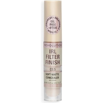 Makeup Revolution IRL Filter dlhotrvajúci korektor pre plné krytie C0.5 6 g