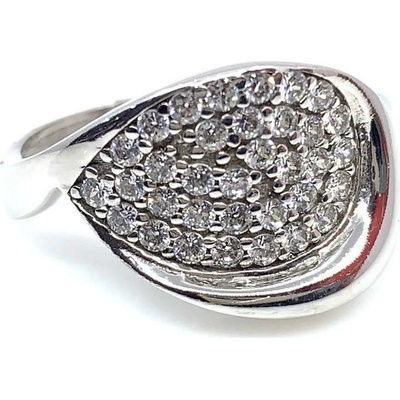 Diante Zlatý prsten s bílým kamenem 59613103