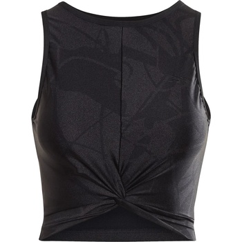 Reebok Women's Shiny Yoga Scribble Cropped Vest - Black