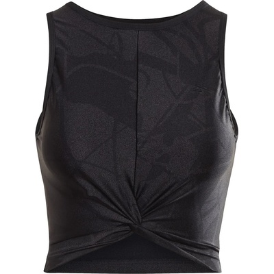 Reebok Women's Shiny Yoga Scribble Cropped Vest - Black
