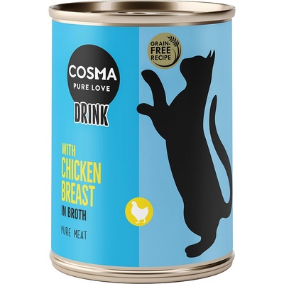 Cosma 12x 100 г мокра храна за котки Cosma Drink пилешки гърди