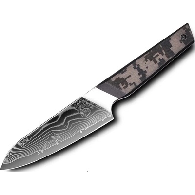 IZMAEL Damaškový kuchynský nôž Takeno Bunka/Čierna/Sivá 14 cm