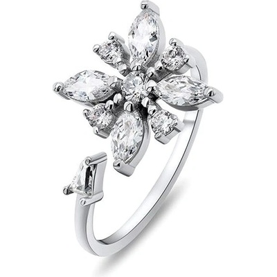 Brilio Silver stříbrný otevřený prsten Květina RI039W