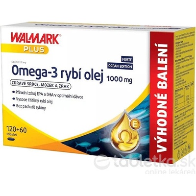 Walmark Plus Omega-3 rybí olej 1000mg 120+60 tabliet