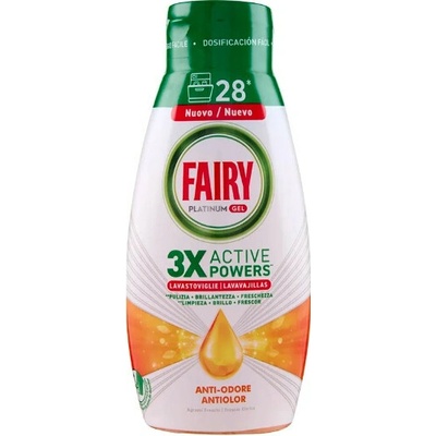 Fairy Platinum gél do umývačky riadu Anto Odore Fresh Citrus 504 ml 28 mytí