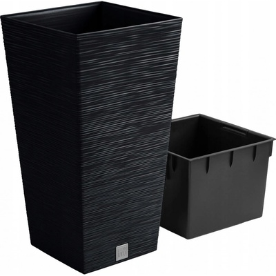 Prosperplast Květináč plast šedý 34,5 x 34,5 x 66 cm